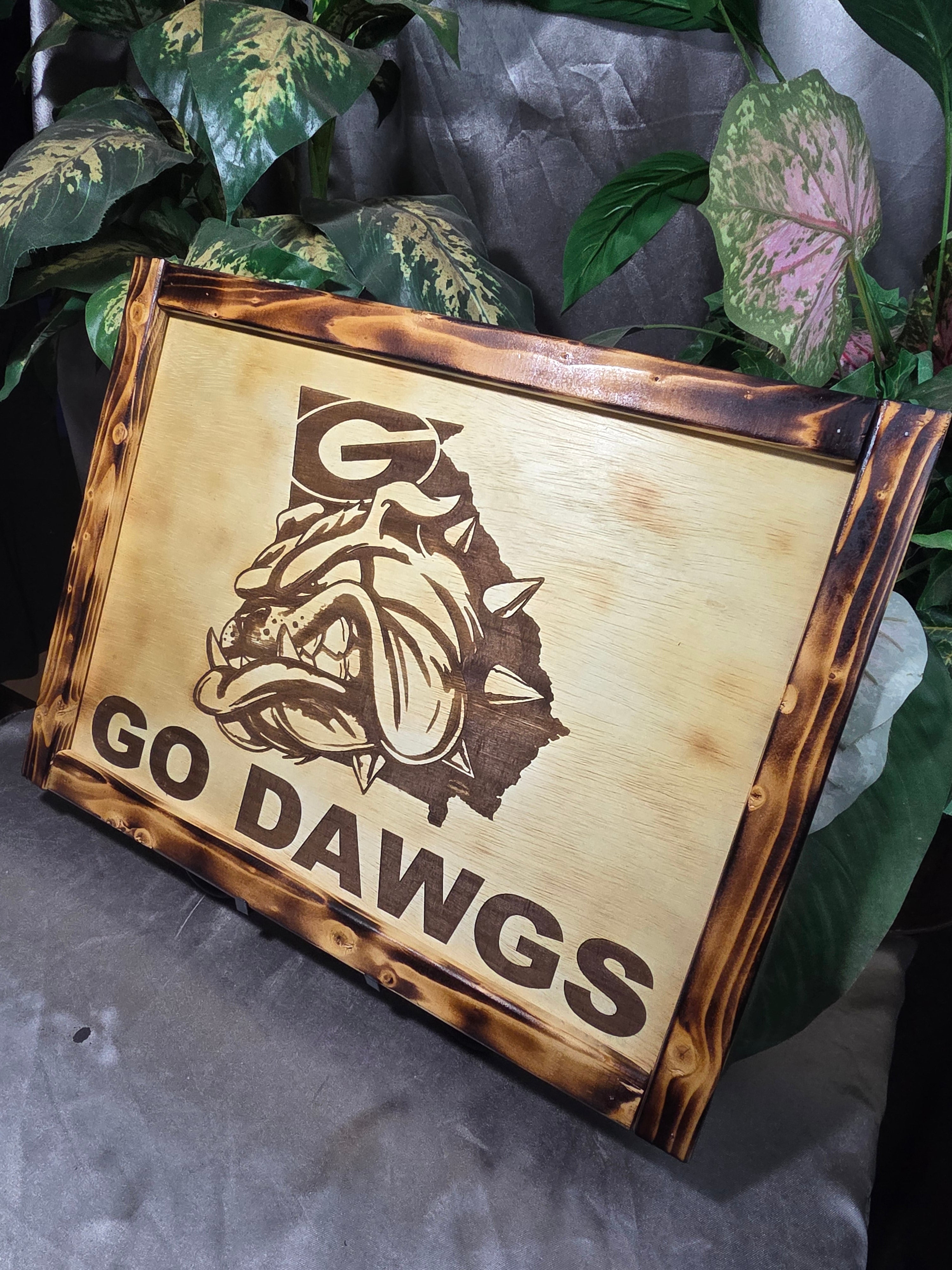 🔥 Handmade “Go Dawgs” Rustic Wall Art – One of a Kind 🔥