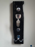 Handmade Driftwood Luxury Coat & Key Hanger – Epoxy Finish w/ Silver Hooks