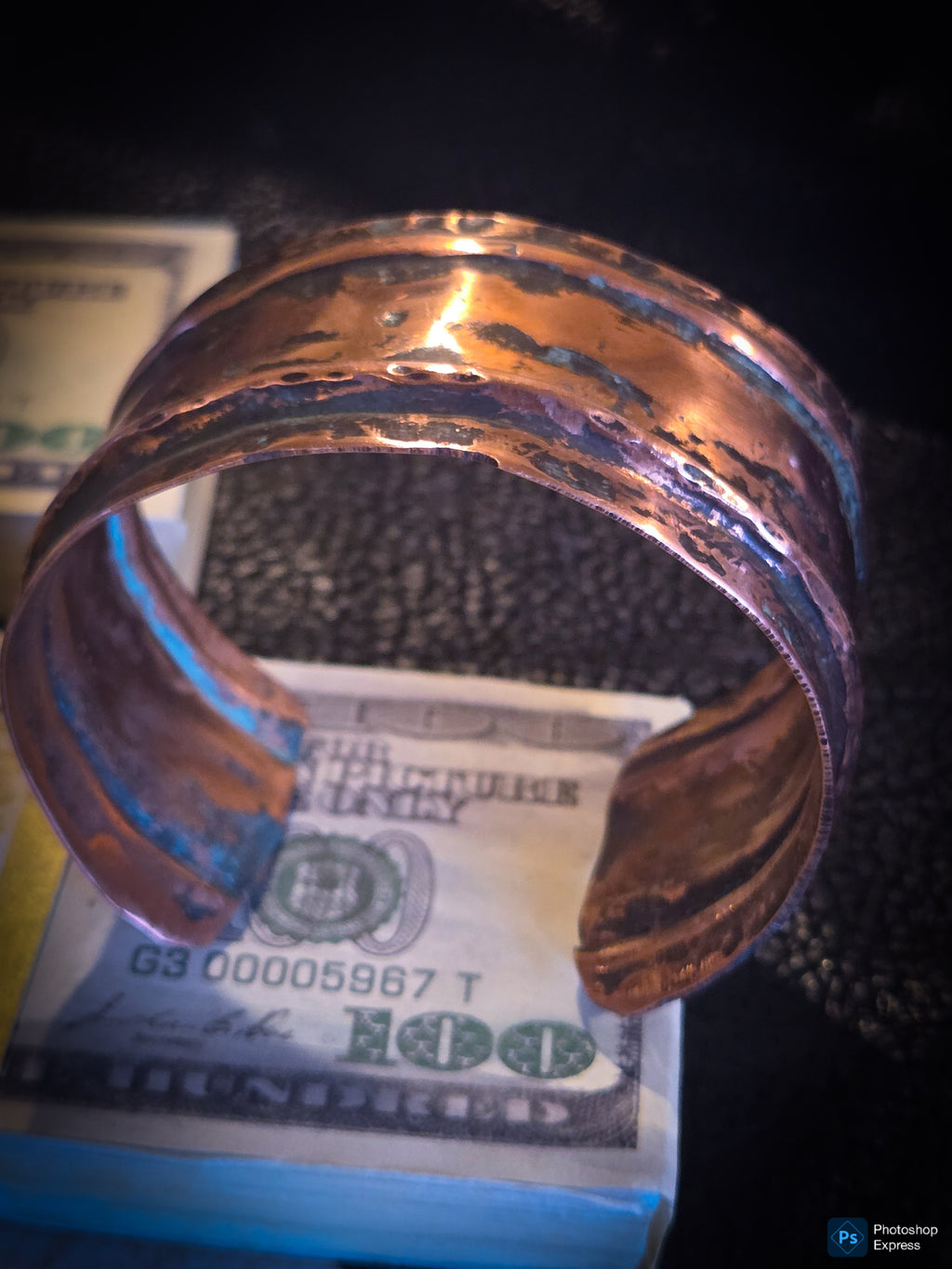 Handmade Hammered Copper Cuff Bracelet – Adjustable Patina Finish – One of a Kind