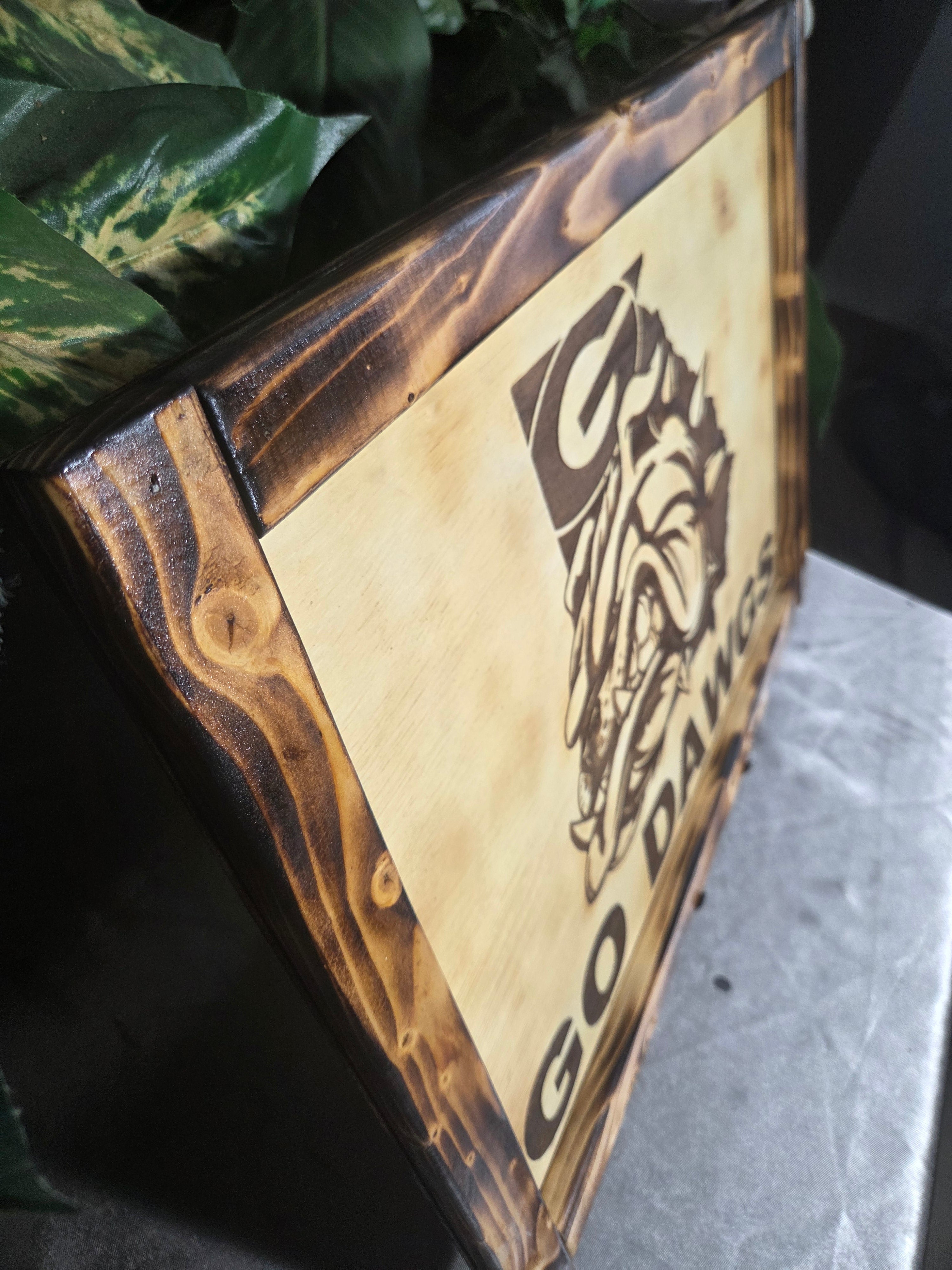 🔥 Handmade “Go Dawgs” Rustic Wall Art – One of a Kind 🔥
