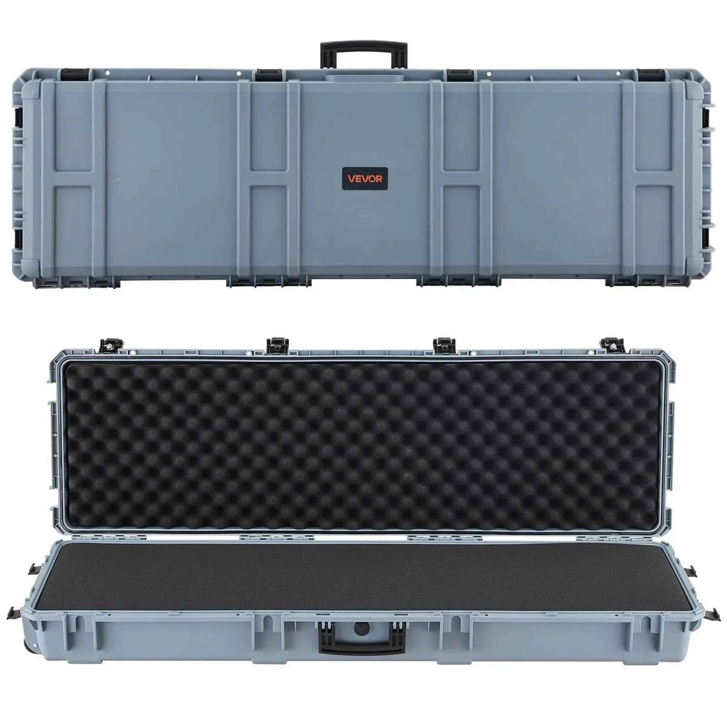 52" Hard Rifle Case, Lockable Rifle Case with Pre-cut Foams, Gun Storage with Wheels, Heavy Duty IP67 Waterproof & Dustproof Pistol Storage Cases for Rifles, Shotguns, Airsoft Guns