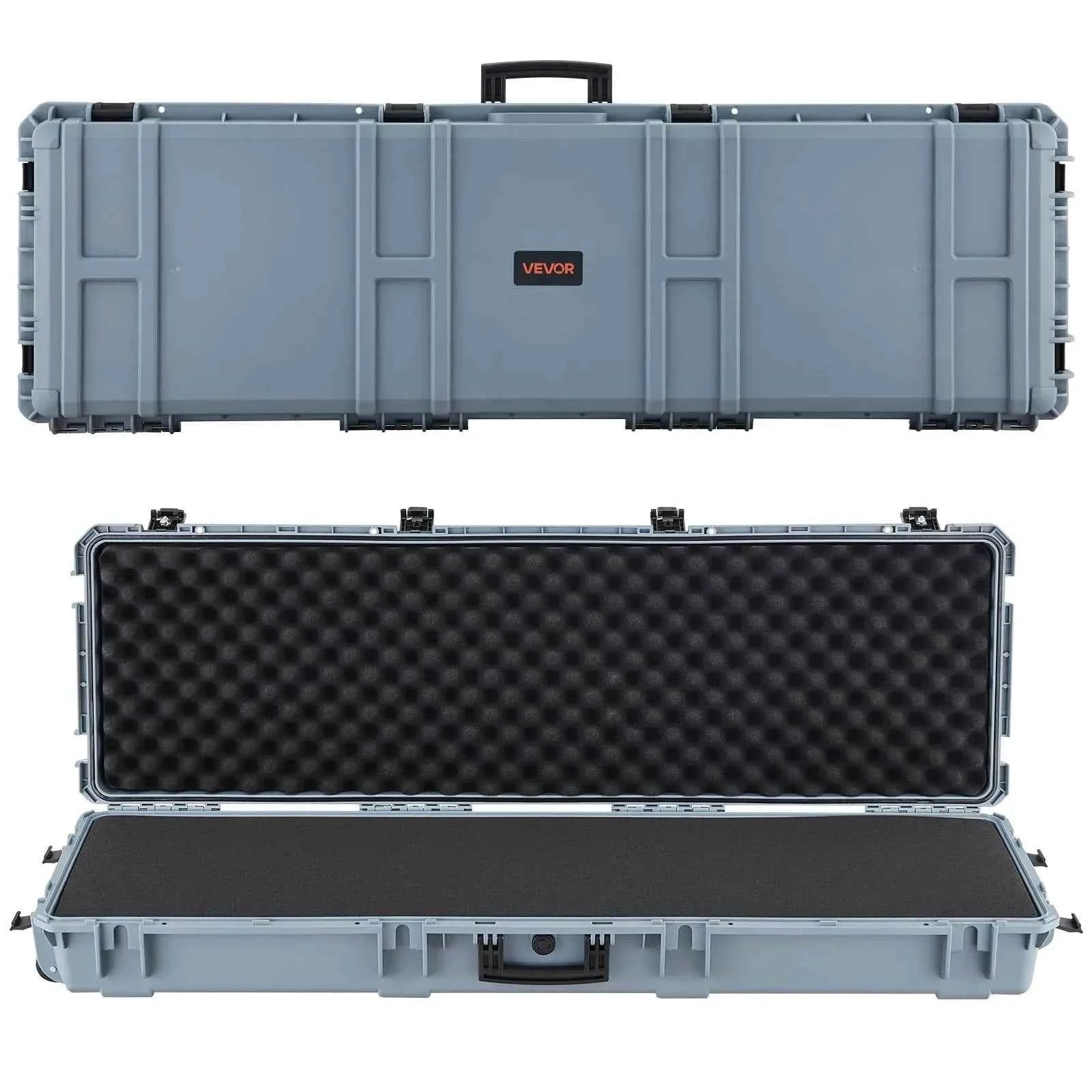 52" Hard Rifle Case, Lockable Rifle Case with Pre-cut Foams, Gun Storage with Wheels, Heavy Duty IP67 Waterproof & Dustproof Pistol Storage Cases for Rifles, Shotguns, Airsoft Guns