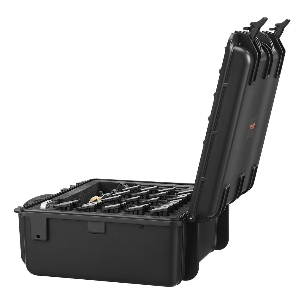 Hard Pistol Case, Heavy Duty Hard Gun Case with XPE Foam Lining, Waterproof Pistol Storage Box with Customizable Interior & Handle for Gun, Lenses, Camera, Gear, TSA Compliant, 18.7x12.5x7.5 in